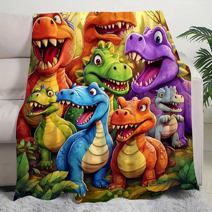 DinoSnuggle™ Blanket - Ultra-Soft Flannel Throw That Brings Warmth, Joy & Dino Fun