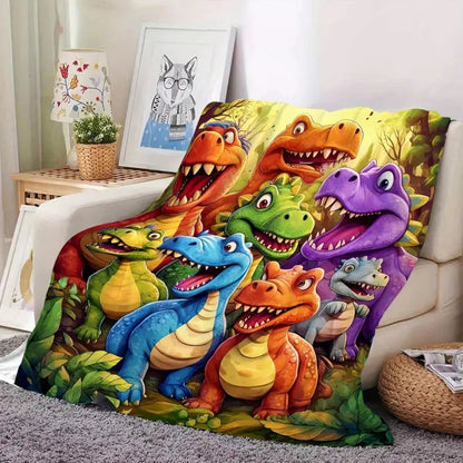 DinoSnuggle™ Blanket - Ultra-Soft Flannel Throw That Brings Warmth, Joy & Dino Fun