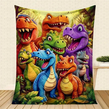 DinoSnuggle™ Blanket - Ultra-Soft Flannel Throw That Brings Warmth, Joy & Dino Fun